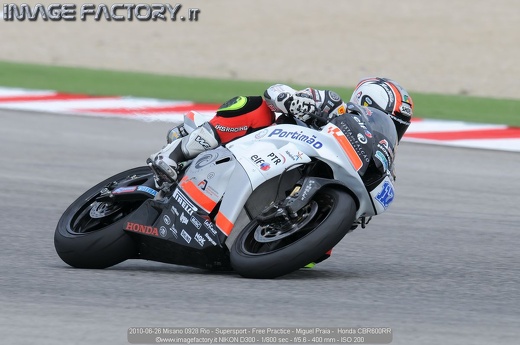 2010-06-26 Misano 0928 Rio - Supersport - Free Practice - Miguel Praia -  Honda CBR600RR